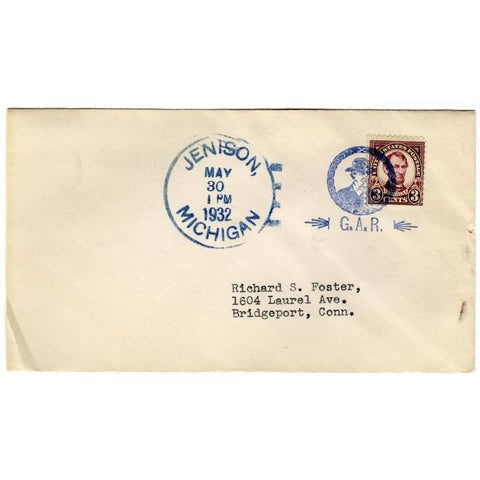 May 30, 1932 Jenison, Michigan Grand Army of the Republic Fancy Cancel