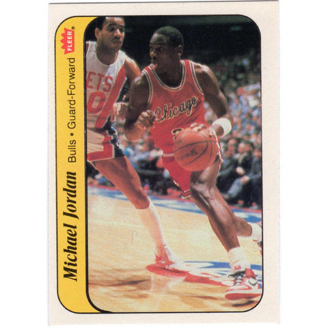 1986-87 Fleer Michael Jordan Sticker RC 1987 #8 Ex-MT HOF Bulls Rookie Card