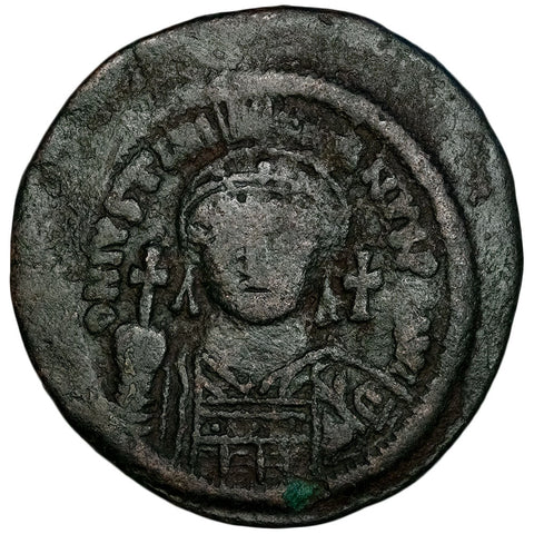 Byzantine Empire, Justinian I AE Half-Follis Cyzicus Mint, 527-565 AD SB-208 - Very Good