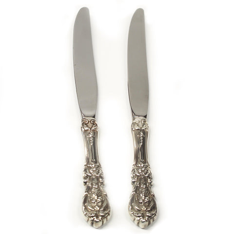 Two Reed & Barton Francis I Sterling Silver Lunch Knives - No Mono