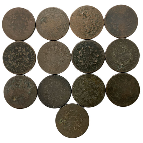 13 Draped Bust (1797-1803) Large Cents - Culls