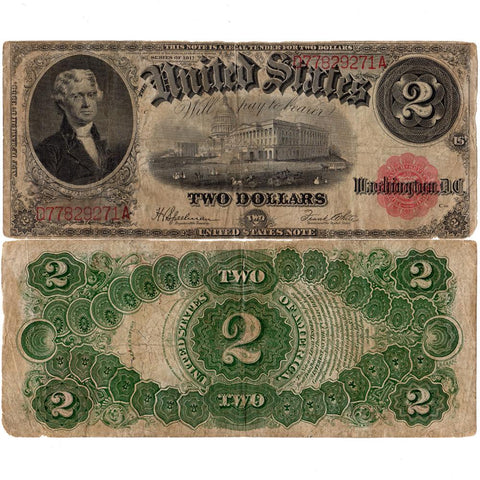 1917 $2 Legal Tender Note Fr.60 - Very Good