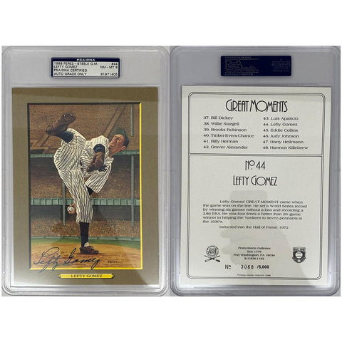 Lefty Gomez Signed Great Moments Perez-Steele Card - PSA/DNA