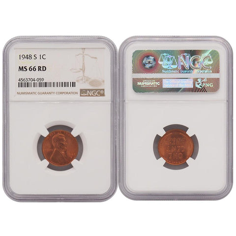 1948-S Lincoln Cent - NGC - MS66 RD