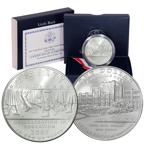 2007-P Little Rock Commemorative Uncirculated Silver Dollar w/OGP & COA
