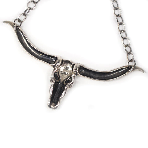 Carolyn Pollack Relios  American West Sterling Longhorn Skull Necklace