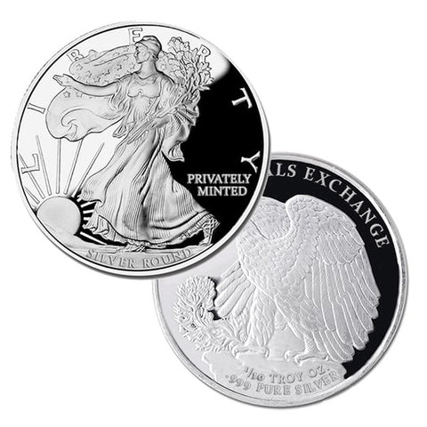 Roll of 50 MME 1/10th Ounce .999 Silver Walking Liberty Silver Rounds