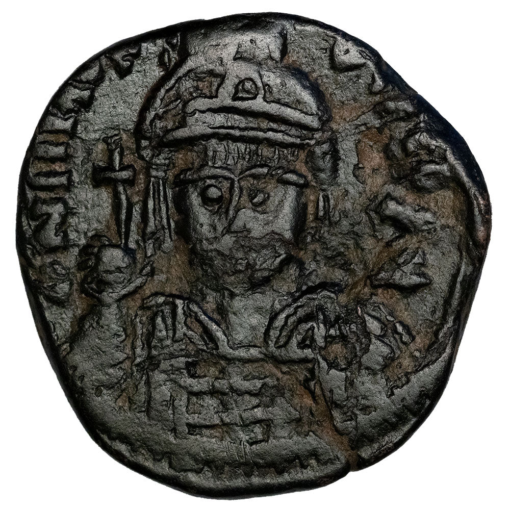Byzantine Empire, Maurice Tiberius AE Half-Follis Constantinople Mint,, image size:1000x1000
