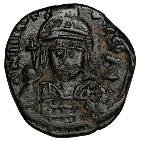 Byzantine Empire, Maurice Tiberius AE Half-Follis Constantinople Mint, 582-602 AD SB-497 - Fine