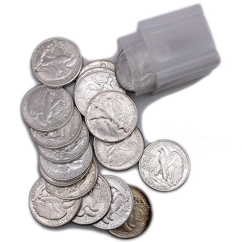 20-Coin Roll of Walking Liberty Half Dollars - Brilliant Uncirculated