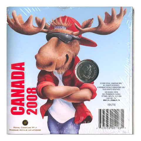 2008 Canada "Moose" Coloured Coin w/ Temporary Tattoos
