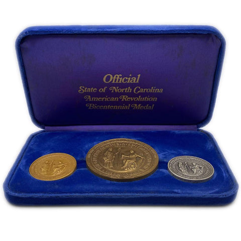1976 Medallic Arts North Carolina American Revolution Bicentennial 3-Medal Set