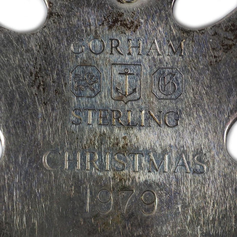 1979 Gorham Sterling Silver "Snowflake' Christmas Ornament