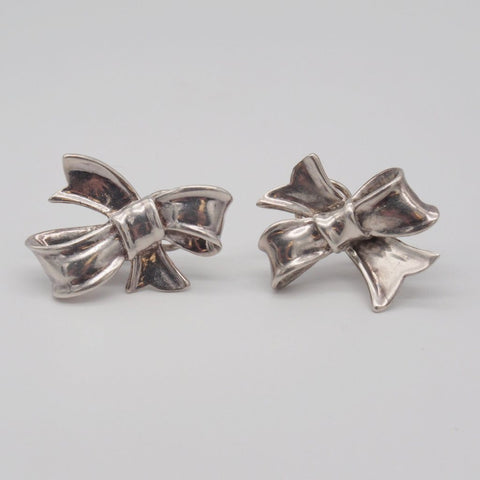 1984 Angela Cummings Sterling Silver Clip-on Bow Earrings