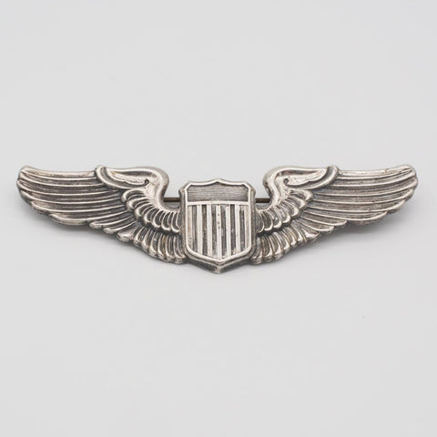 WWII U.S. ARMY Air Force Pilot Wings Sterling Silver Pin