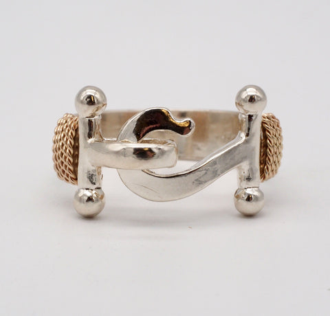 Caribbean Hook Sterling Silver 14K Gold Ring