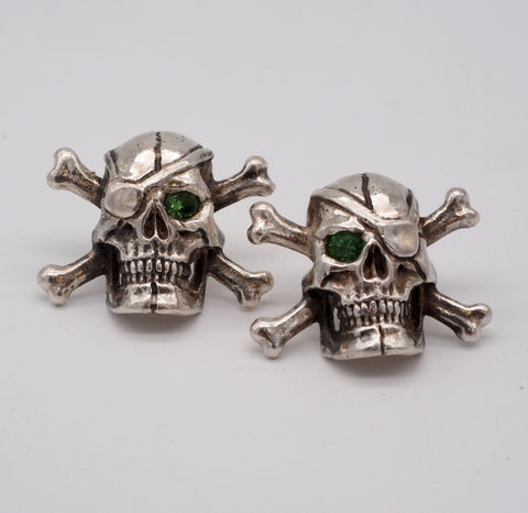 Skull & Crossbones Sterling Silver Pair of Earrings