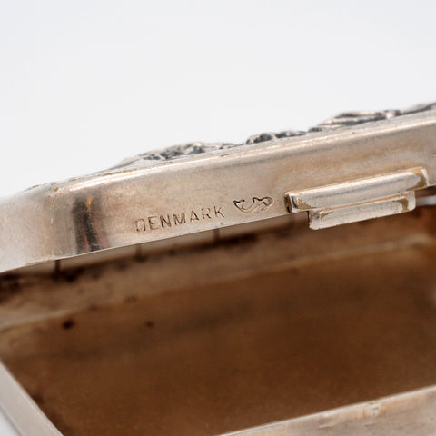 Vintage Hans Jensen Denmark Silver Plate Snuff Pill Box