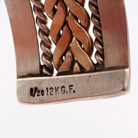 Tahe Navajo Sterling Silver 12K Gold Filled Cuff Bracelet