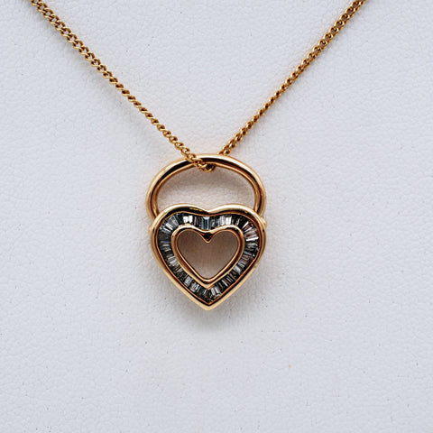 Heirloom Redesign 14K Gold & Diamond Heart Pendant 18''