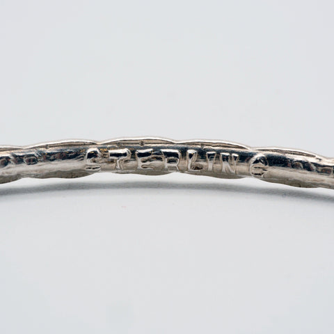 Set of 5 Sterling Silver Textured Bangle Bracelets