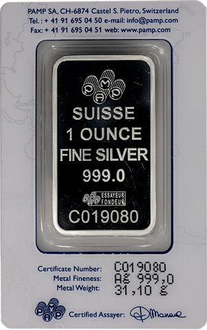 1 oz PAMP Suisse Fortuna Silver Bar (New w/ Assay)