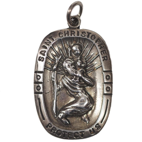 Sterling Silver High Relief Saint Christopher Medal/Pendant