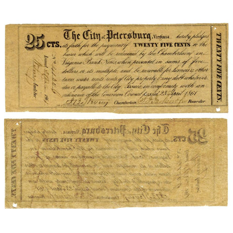 1861 25¢ City of Petersburg, Virginia (Civil War Issue) - Fine