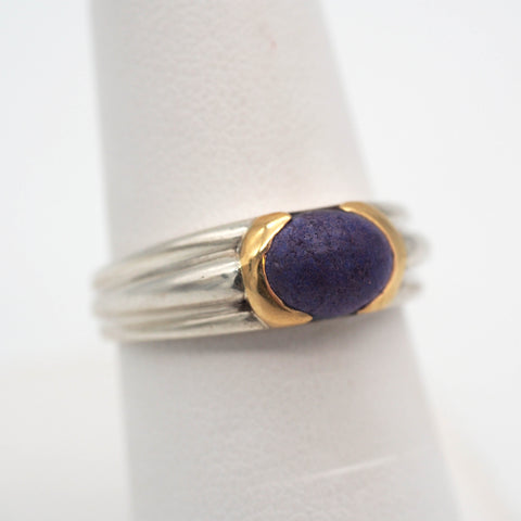 Tiffany & Co. Sterling Silver/18K Gold Lapis Lazuli Cabochon Ring