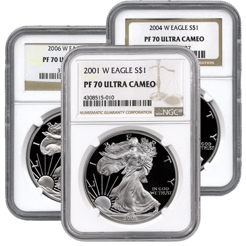 2006-W Proof American Silver Eagles in NGC PF 70 UCAM