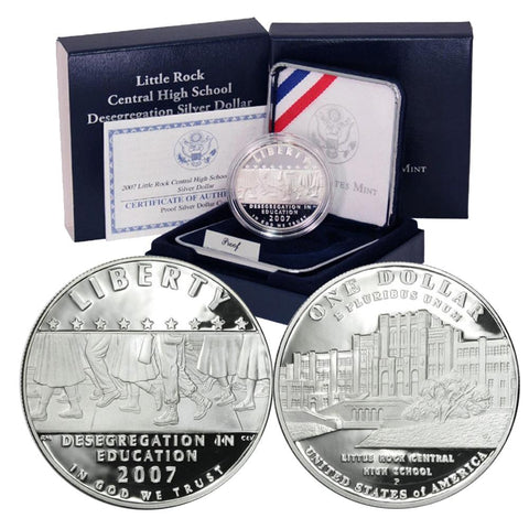 2007-P Little Rock Commemorative Proof Silver Dollar w/OGP & COA