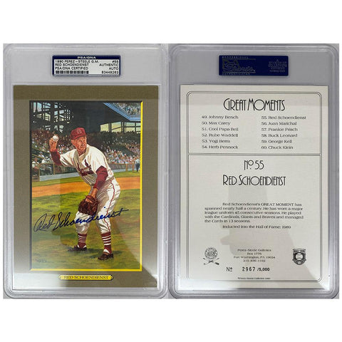 Red Shoendienst Signed Great Moments Perez-Steele Card - PSA/DNA