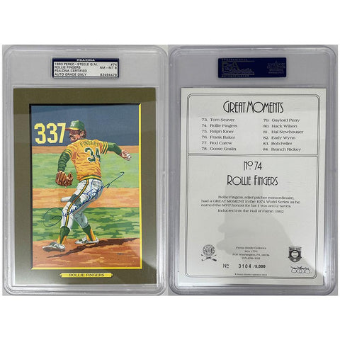 Rollie Fingers Signed Great Moments Perez-Steele Card - PSA/DNA