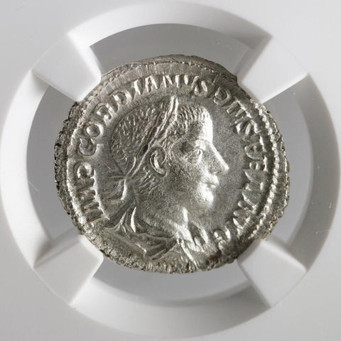 Roman Empire Gordian III, AD 238-244 AR Denarius NGC - CH XF