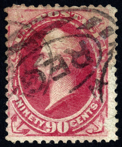Scott #155 1870 90¢ Perry Without Grill - Fine, Cancelled