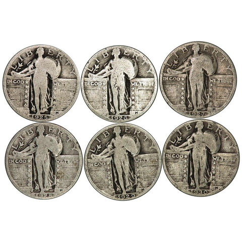 3, 5 or 6 Different Standing Liberty Quarters in Very Good or Better Deal