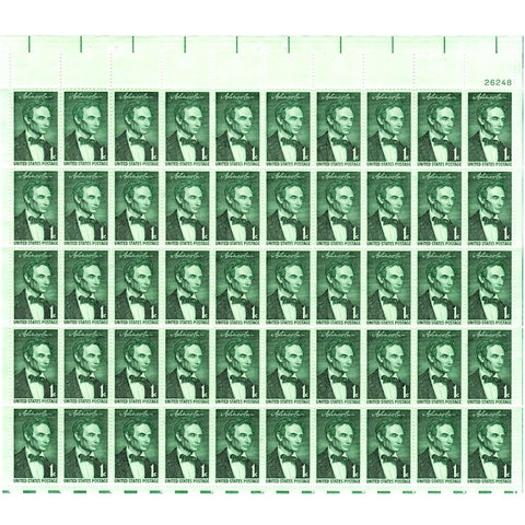 1959 1c Scott #1113 Abraham Lincoln Sheet (50) - MNH