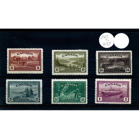 Canada 1946 Scott #268-273 Peace Set Stamps - Mint OG NH VF