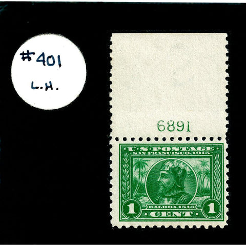 Scott #397 1913 1¢ Vasco Nunez de Balboa - VF Big Margins LH OG