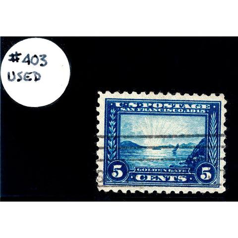 1915 5¢ Golden Gate Scott #403 - Used VF+ Jumbo Margins