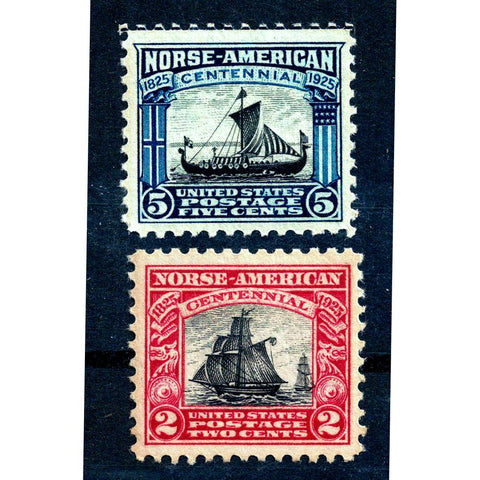 Scott #620 & 621 1925 2¢ & 5¢ Norse American - VF+ NH OG