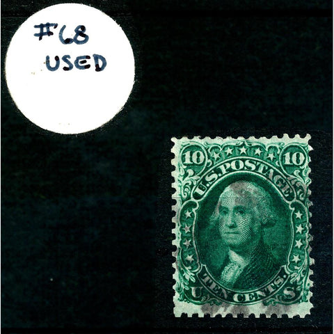 1861 10¢ George Washington Scott #69 - Used Fine