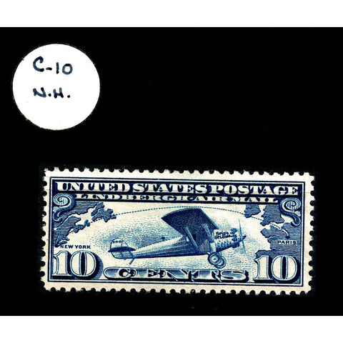 Scott #C10 1927 10¢ Lindbergh Air Mail - Mint NH OG VF