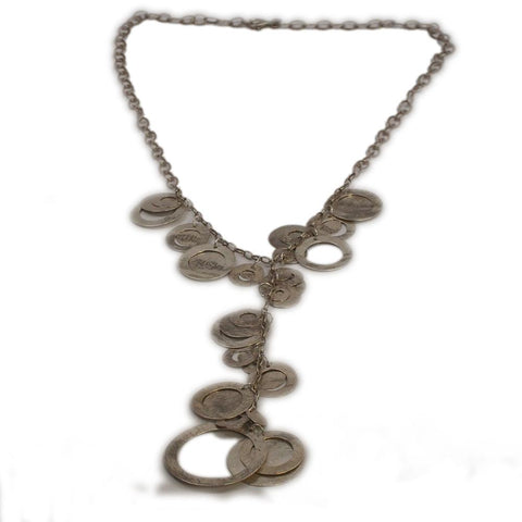 Silpada Sterling Silver Disc Cascading Y Necklace