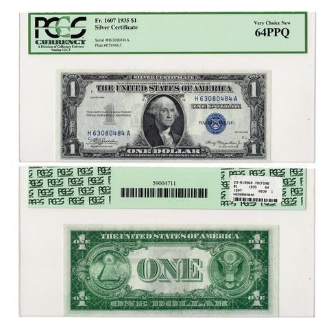 1935 $1 Silver Certificate Fr. 1607 - PCGS Very Choice New 64 PPQ