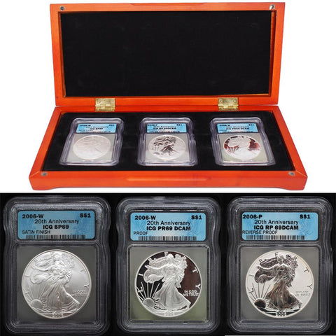 Certified 2006 American Eagle 20th Anniversary Silver Coin Set