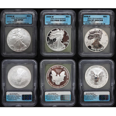 Certified 2006 American Eagle 20th Anniversary Silver Coin Set
