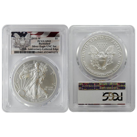 2016-W Burnished Silver Eagle 30th Anniversary PCGS - SP69