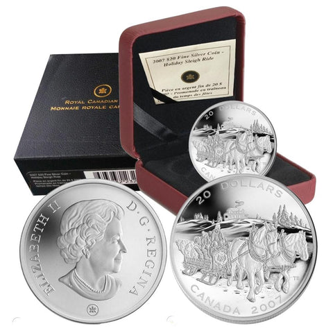 2007 $20 Canada Fine Silver Coin - Holiday Sleigh Ride w/ Box & COA