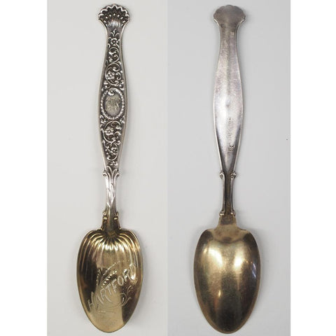 Whiting Sterling Silver Hartford Gold Washed Souvenir Spoon